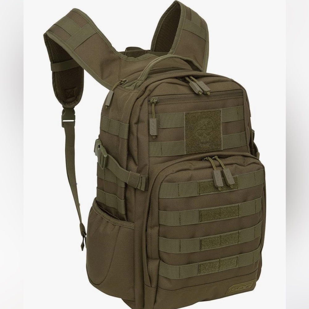 SOG Green Water repellent backpack great for daily commute, travel, and hiking.